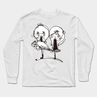 two doodle girls illustration Long Sleeve T-Shirt